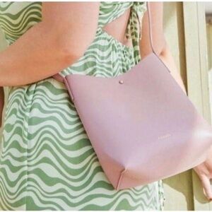 Samara Anthropologie Women's Medium Peony Pink Leather Crossbody